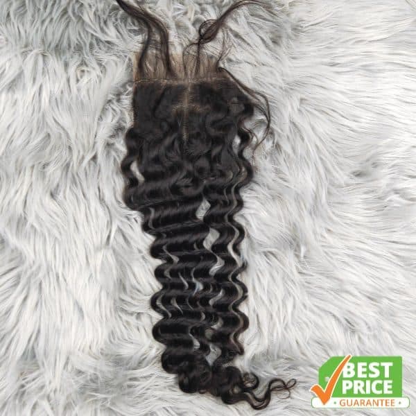 Deep Wave 4x4 Lace Closure; Good Quality 100% Pure Human Hair