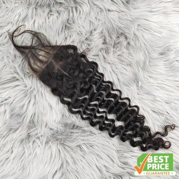 Deep Wave 4x4 Lace Closure; Good Quality 100% Pure Human Hair